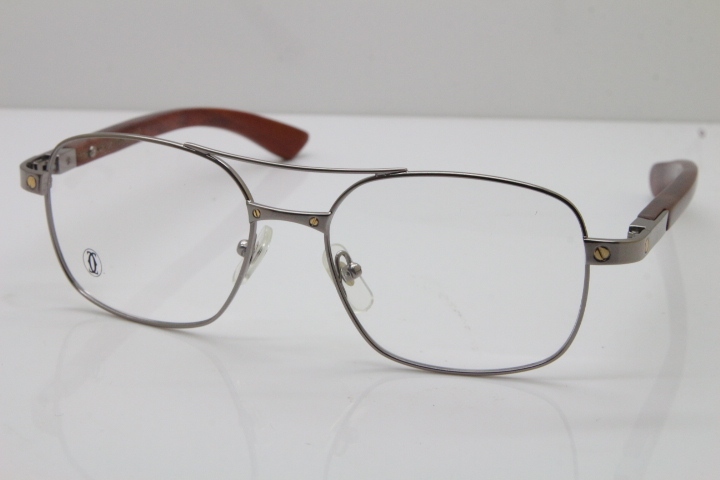 Cartier EDITON SANTOS DUMONT Wood 5037821 Original Eyeglasses In Gun Metal