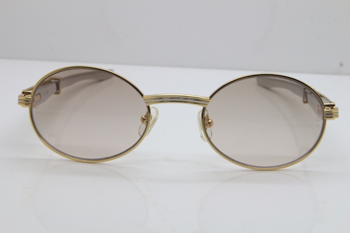 Cartier 7550178 Vintage Original Stainless Steel Sunglasses in Gold Brown Lens Size：53