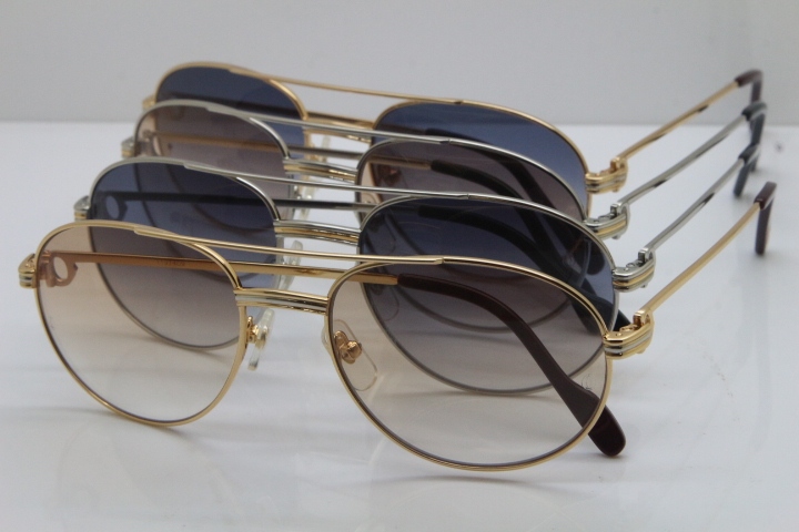 Cartier 1191437 Original Sunglasses In Gold Gray Lens