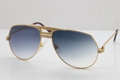 Cartier Diamond 1130036 Original Sunglasses In Gold Gray Len