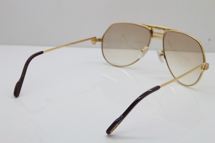 Cartier Diamond 1130036 Original Sunglasses In Gold Brown Lens