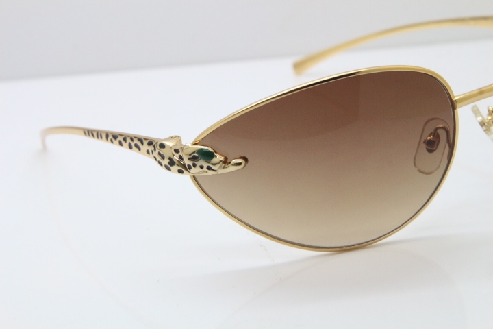 CARTIER Series Limited 1525/2000 Original Sunglasses In Gold Light Brown Lens