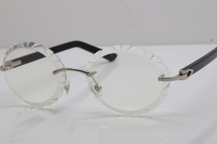 Cartier Optical Rimless T8200761 Eyeglasses In Gold Carved Lens