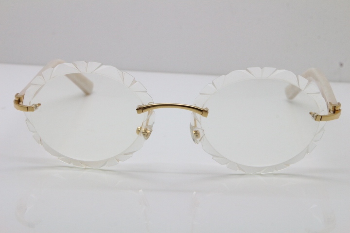 Cartier Optical Rimless T8200761 Eyeglasses In Gold Carved Lens