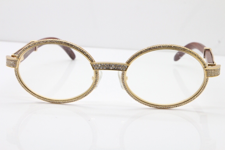 Cartier Vintage 7550178 Wood Smaller Big Stones Eyeglasses In Gold（Limited edition）