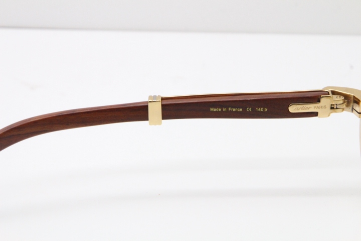 Cartier Vintage 7550178 Wood Smaller Big Stones Eyeglasses In Gold（Limited edition）