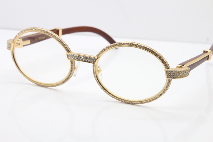 Cartier Vintage 7550178 Wood Smaller Big Stones Eyeglasses In Gold（Limited edition）