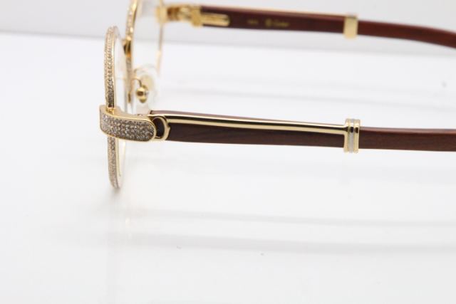 Cartier Vintage 7550178 Wood Smaller Big Stones Eyeglasses In Gold（Limited edition）