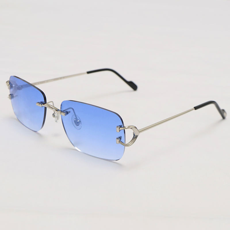 Cartier PICCADILLY CT3440 BIG C Decor Gold Occhiali Frame Rimless SunGlasses Size:57-19-145MM
