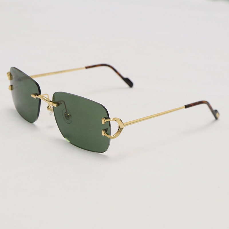 Cartier PICCADILLY CT3440 BIG C Decor Gold Occhiali Frame Rimless SunGlasses Size:57-19-145MM