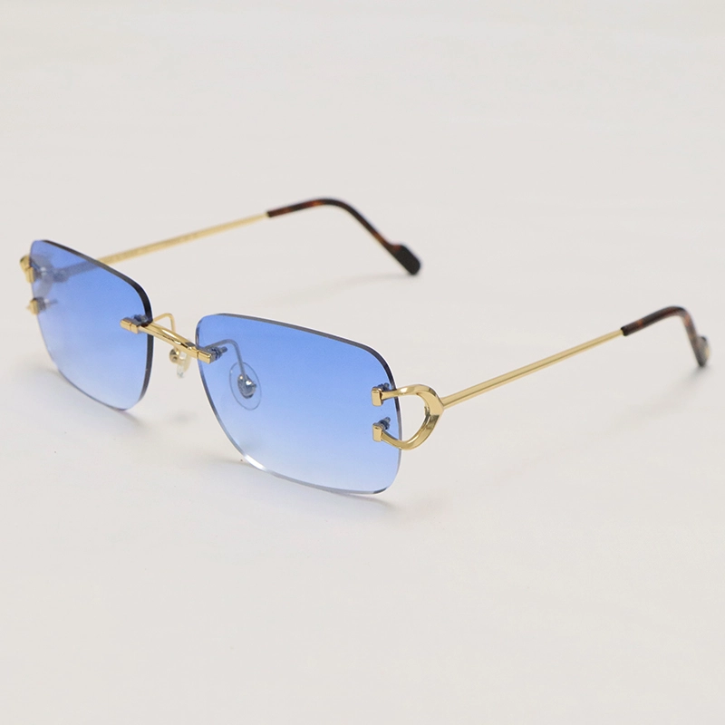 Cartier PICCADILLY CT3440 BIG C Decor Gold Occhiali Frame Rimless SunGlasses Size:57-19-145MM