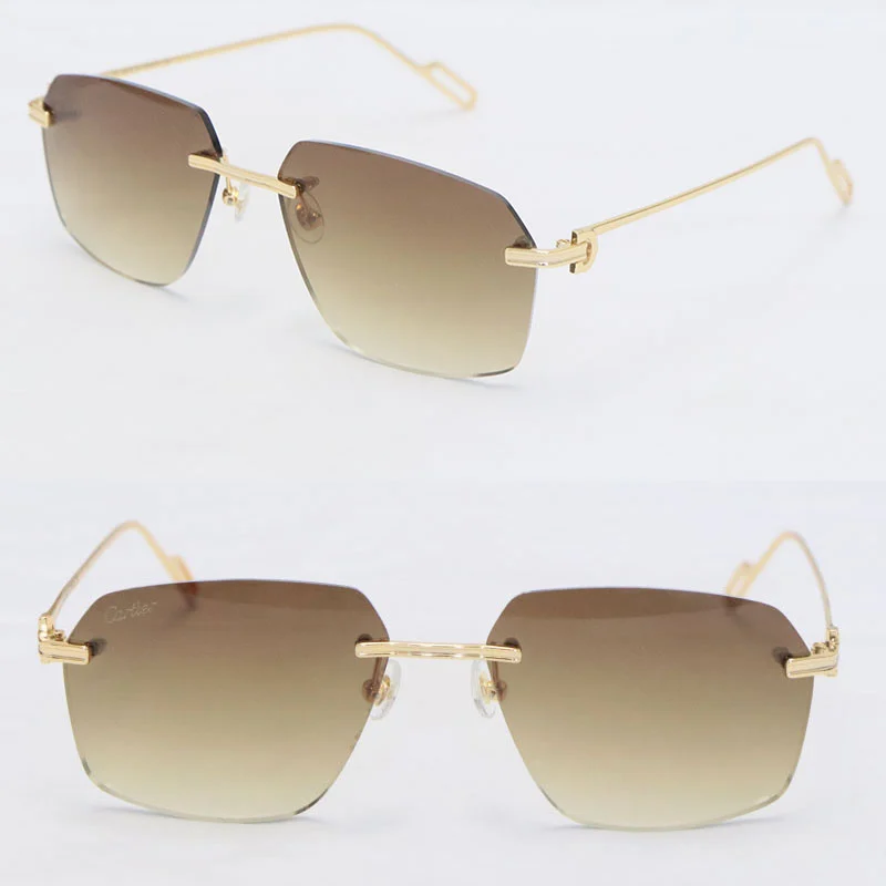 Cartier Metal Rimless CT01130 Sunglasses Size:60