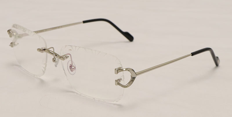 Cartier PICCADILLY CT3440 BIG C Decor Gold Occhiali Frame Rimless SunGlasses Diamond Cut Lesn Size:60-19-145MM