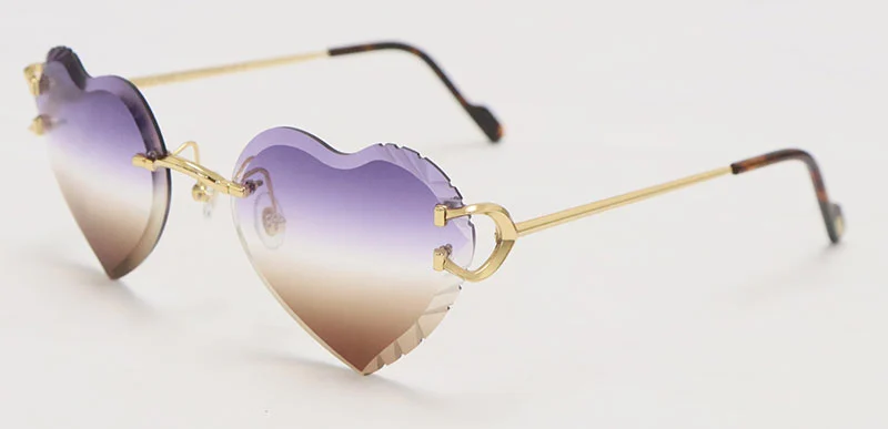 Cartier PICCADILLY CT3440 BIG C Decor Rimless Diamond Cut Lens Sunglasses Angled Tniangle Lens