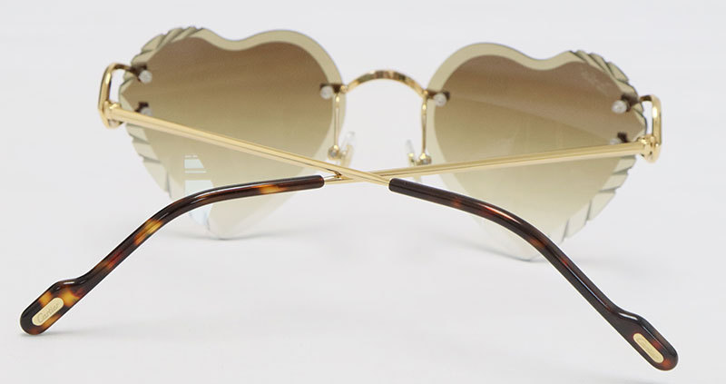 Cartier PICCADILLY CT3440 BIG C Decor Rimless Diamond Cut Lens Sunglasses Angled Tniangle Lens