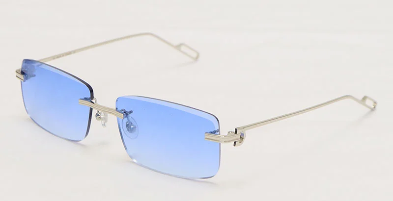 Cartier Metal Diamond Cut Lens Rimless CT01130-02 Sunglasses Size:57