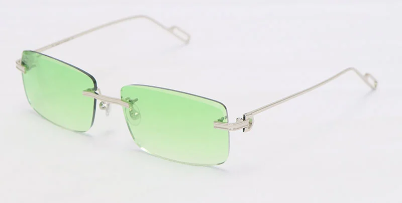 Cartier Metal Diamond Cut Lens Rimless CT01130-02 Sunglasses Size:57
