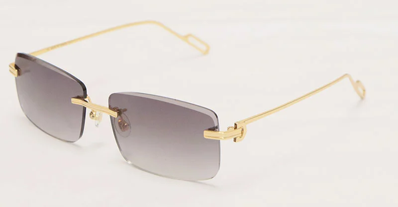 Cartier Metal Diamond Cut Lens Rimless CT01130-02 Sunglasses Size:57