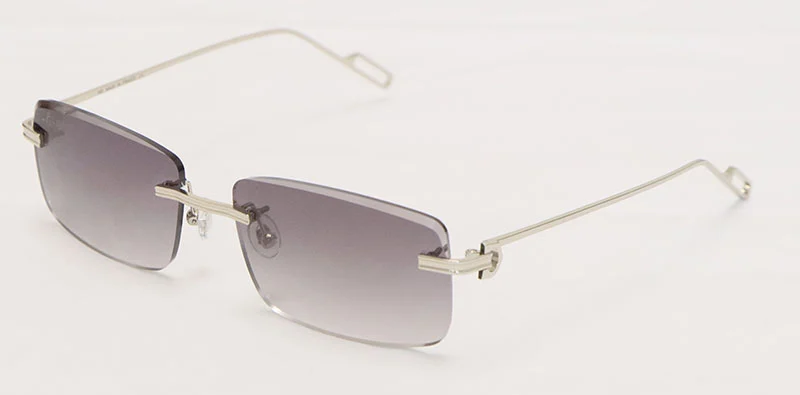 Cartier Metal Diamond Cut Lens Rimless CT01130-02 Sunglasses Size:57
