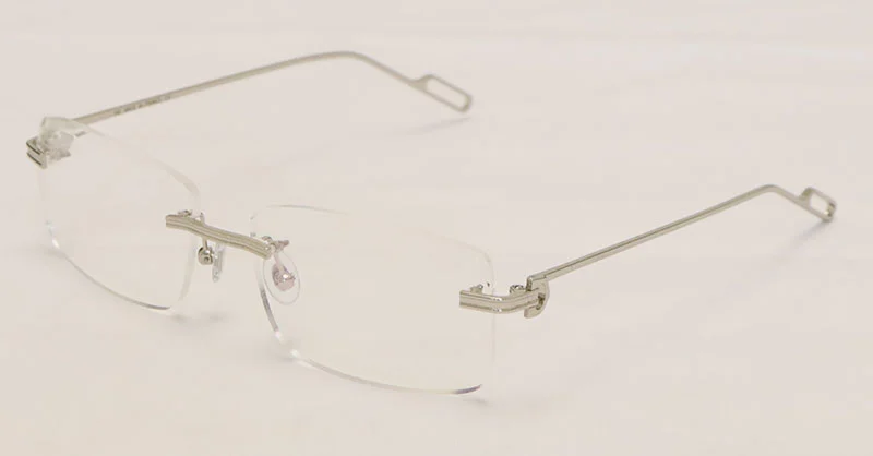 Cartier Metal Diamond Cut Lens Rimless CT01130-02 Sunglasses Size:57