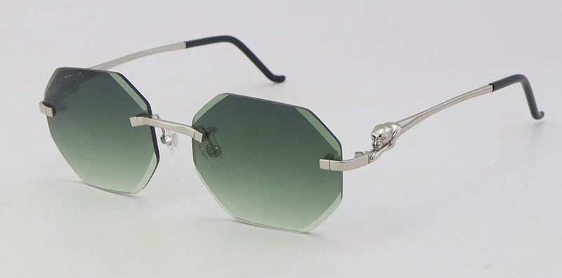 Cartier Panther series Sunglasses CT02810-A Rimless Designer Diamond cut Lens Glasses