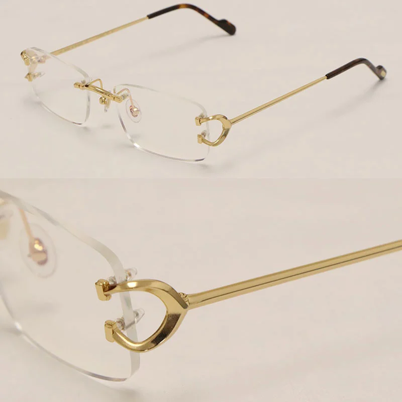 Cartier C Decor Rimless Eyewear CT03440 001 Gold  C57G23AK 18k Gold Sunglasses Frames