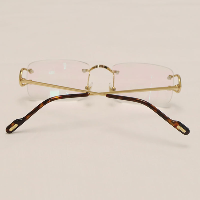 Cartier C Decor Rimless Eyewear CT03440 001 Gold  C57G23AK 18k Gold Sunglasses Frames