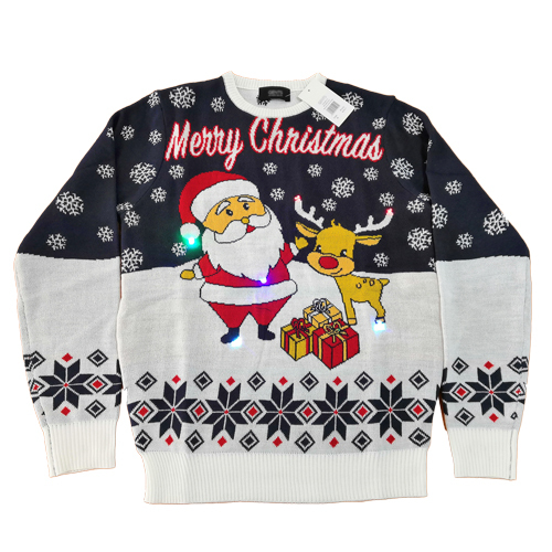 Customized Funny Santa Light-up Ugly Christmas Jumper