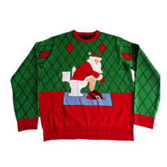 Customized Adults Wacky Santa Jacquard Ugly Christmas Jumper