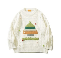 Bow three-dimensional decoration Christmas sweater for men and women