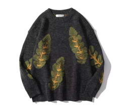 Gradient sweater pullover loose outerwear American retro warm sweater top