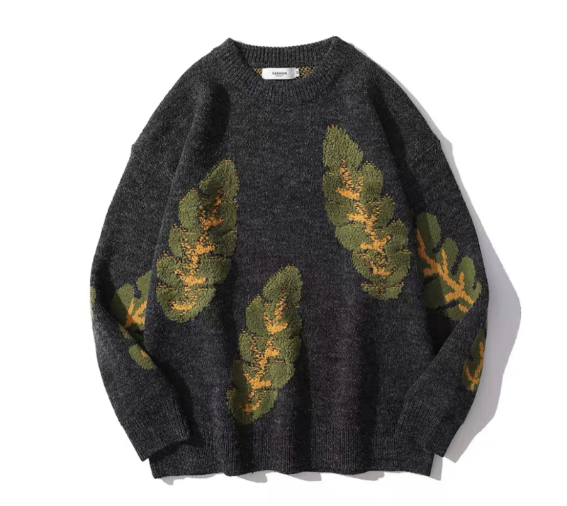 Gradient sweater pullover loose outerwear American retro warm sweater top