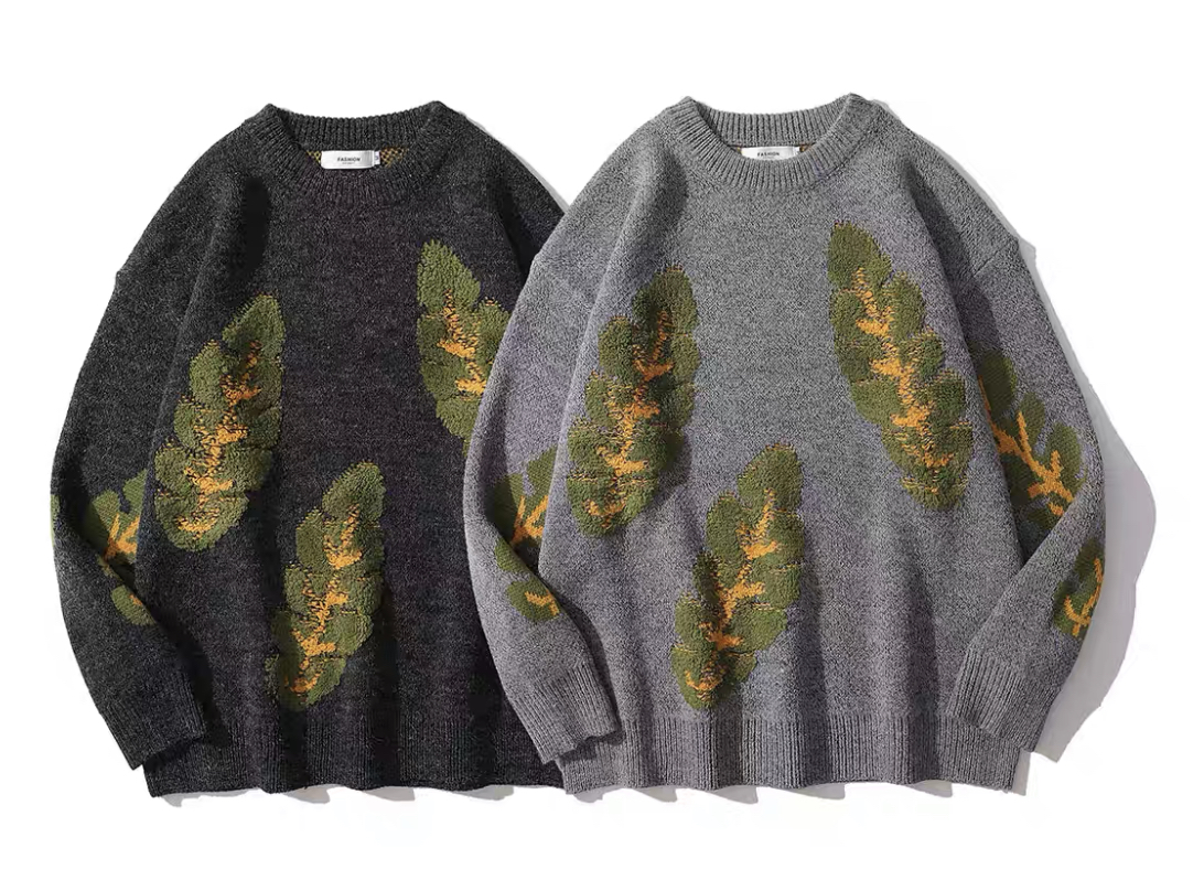 Gradient sweater pullover loose outerwear American retro warm sweater top