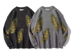 Gradient sweater pullover loose outerwear American retro warm sweater top