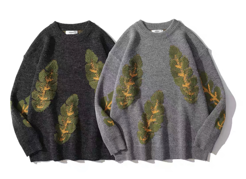 Gradient sweater pullover loose outerwear American retro warm sweater top