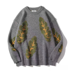 Gradient sweater pullover loose outerwear American retro warm sweater top