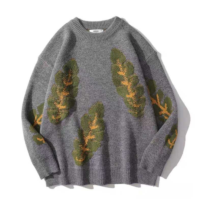 Gradient sweater pullover loose outerwear American retro warm sweater top