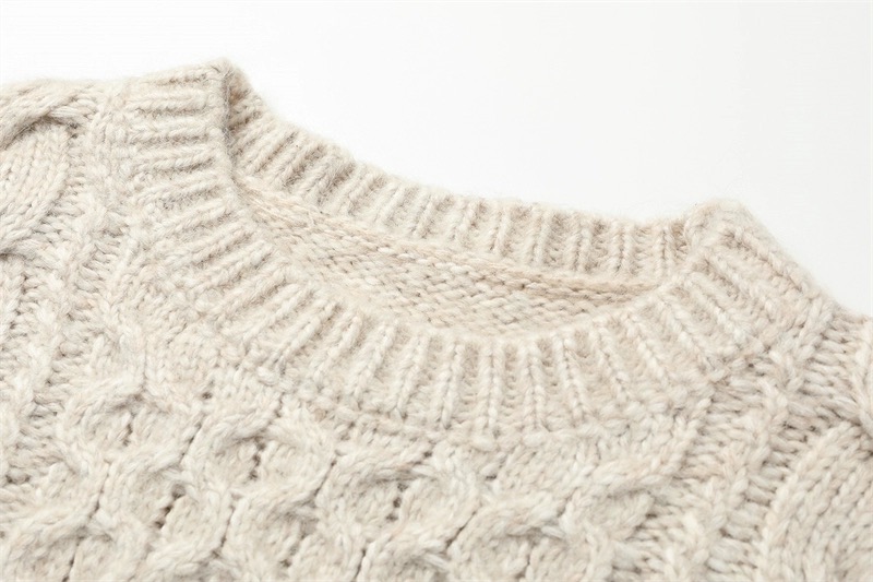 Retro short striped knitted long-sleeve loose bow tie design niche sweater