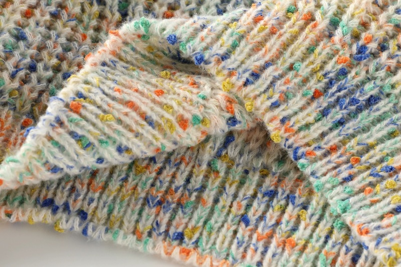 High-quality round-neck pullover long-sleeved colorful dotted short sweater thickened