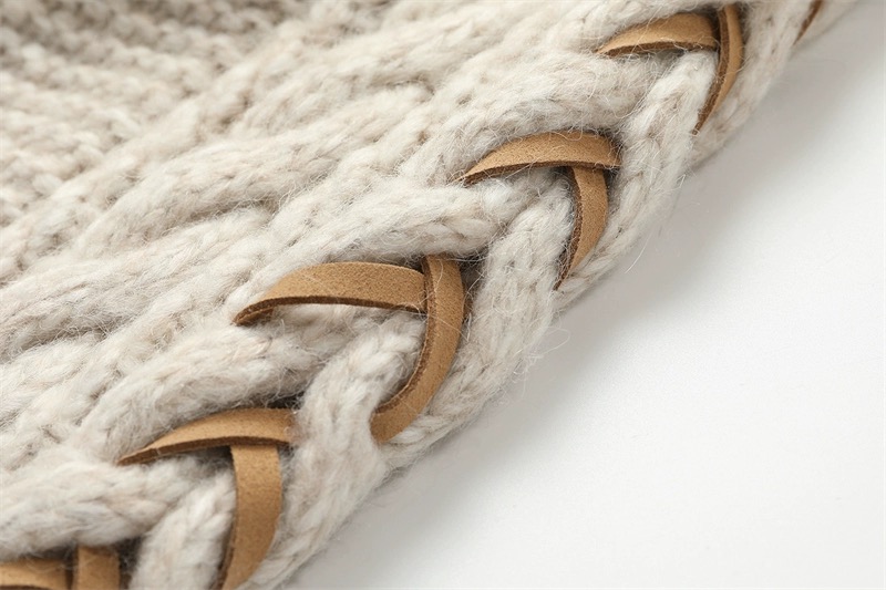 Retro short striped knitted long-sleeve loose bow tie design niche sweater