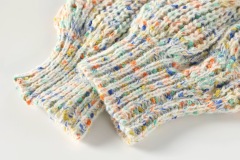 High-quality round-neck pullover long-sleeved colorful dotted short sweater thickened