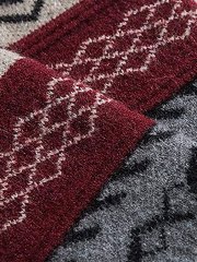 Round neck oversized mixed jacquard knitted sweater, loose and warm