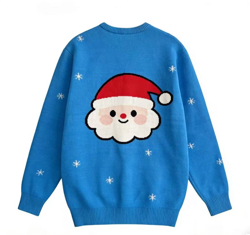 Playful Reindeer Snowman Ugly Christmas Sweater, Festive Snowflake Knit Pullover for Holiday Parties