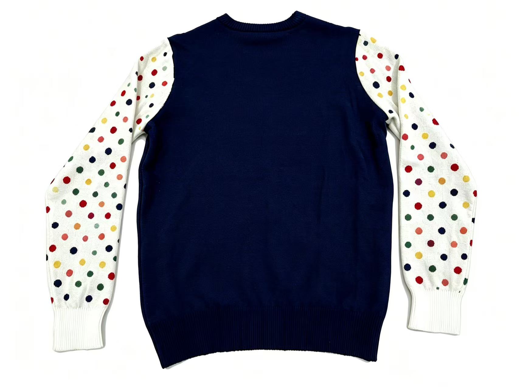 Gingerbread House Christmas Ugly Sweater - Festive Polka Dot Knit Pullover with Snowman