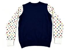 Gingerbread House Christmas Ugly Sweater - Festive Polka Dot Knit Pullover with Snowman