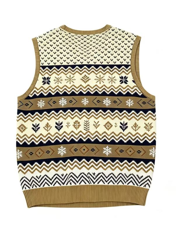 Christmas Fair Isle Vest Retro Winter Vibe Sweater