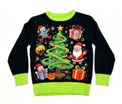 Funky Christmas Cartoon Knit Sweater for Kids