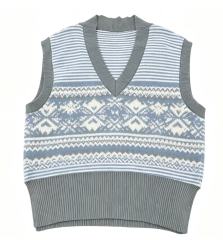 Blue Fair Isle Knit Vest | Viral Academia Layering Staple