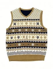 Christmas Fair Isle Vest Retro Winter Vibe Sweater