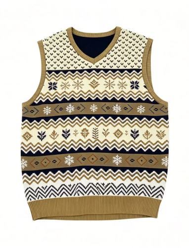 Christmas Fair Isle Vest Retro Winter Vibe Sweater